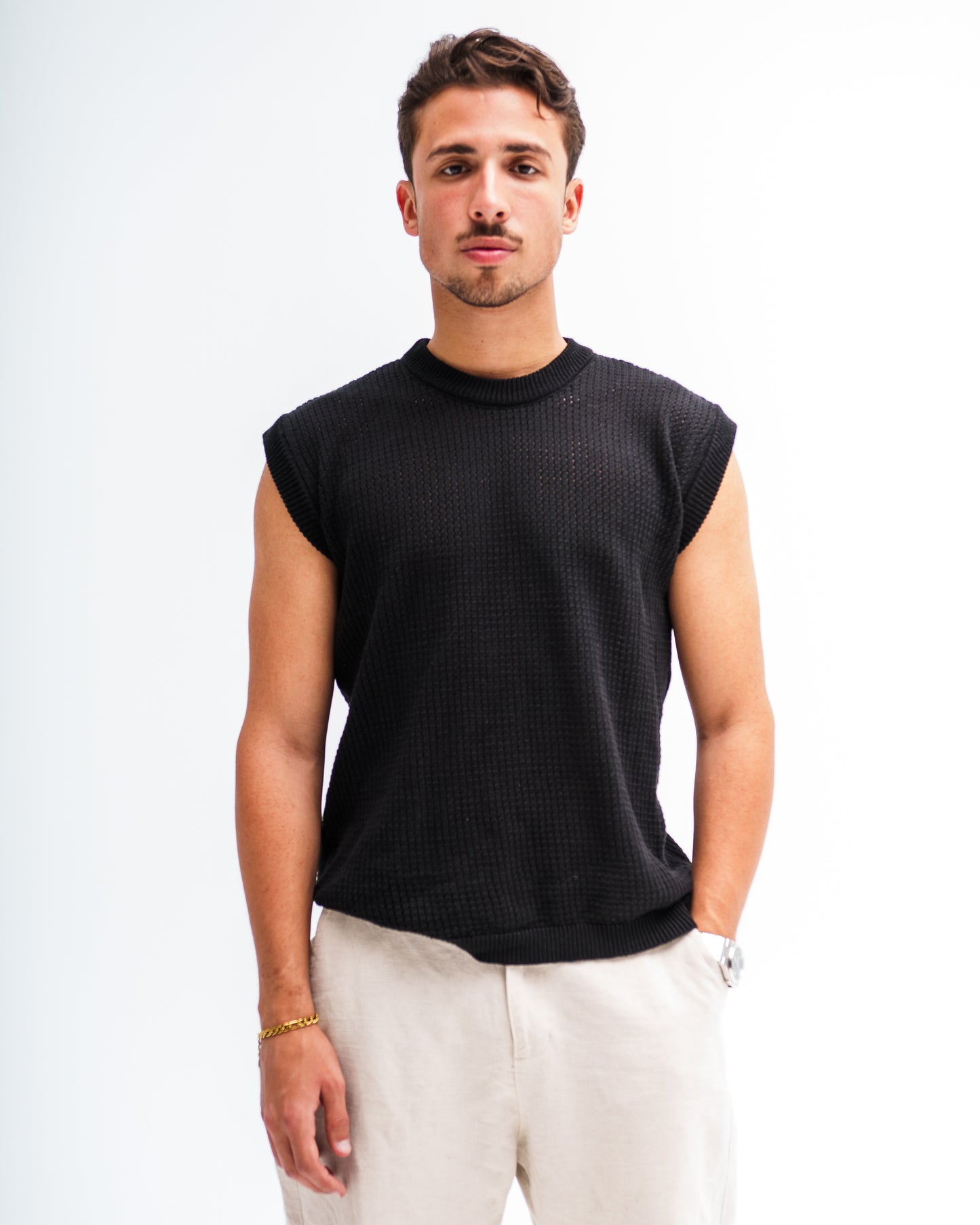 Noir Crochet Vest
