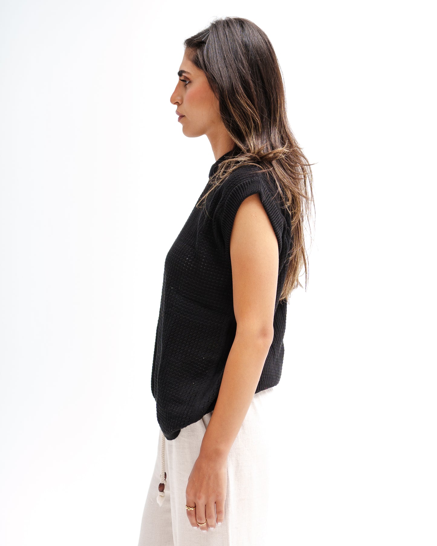 Noir Crochet Vest